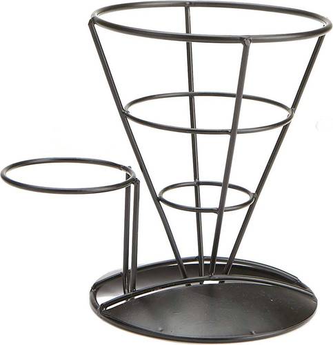 Mind Reader - Cone Stand with Sauce Holder (3-Pack) - Black