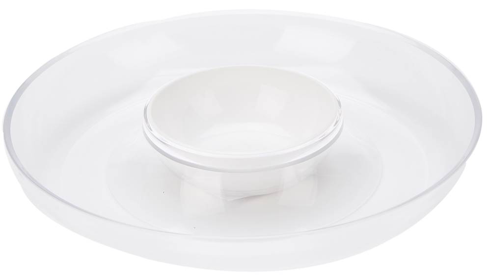 Angle View: Mind Reader - Chip and Dip Bowl - Clear