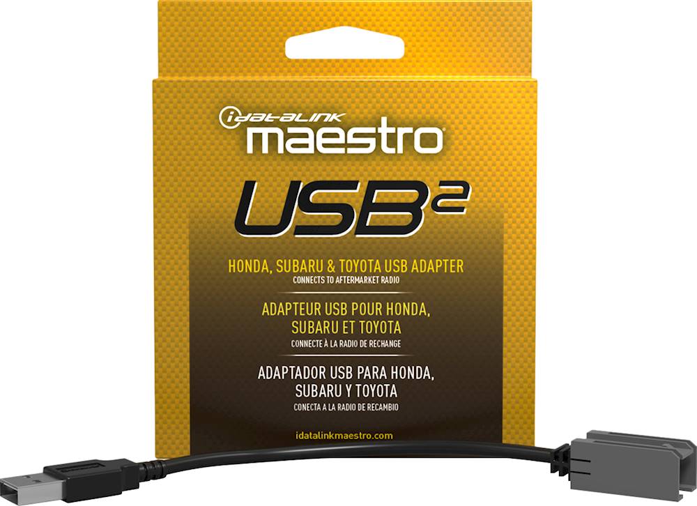 

Maestro - Male USB-A to Female Molex Adapter Cable for Select Honda, Subaru, Scion, and Toyota Vehicles - Black