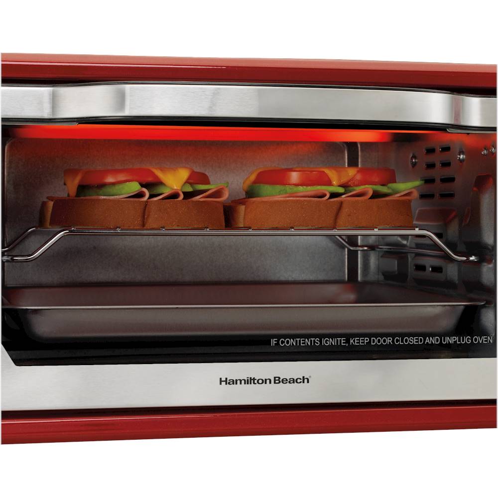 Hamilton Beach Toaster Oven, Red with Gray Accents, 31146 