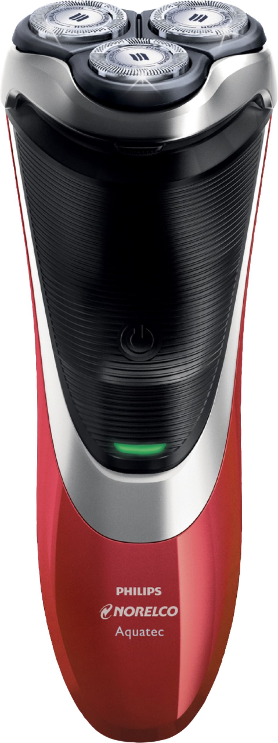 Left View: Philips Norelco - Rechargeable Wet/Dry Electric Shaver - Red
