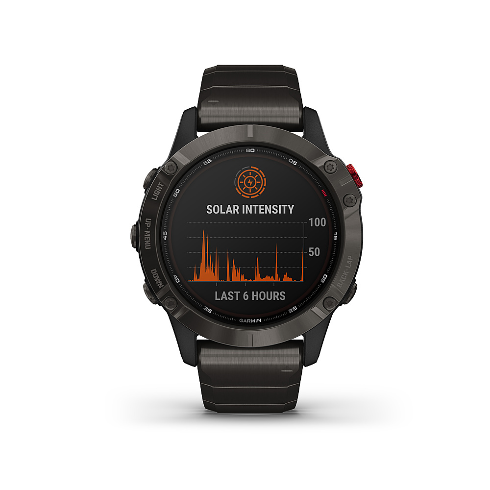 Garmin fenix® 6 Pro Solar GPS Smartwatch 47mm Carbon Gray Titanium DLC