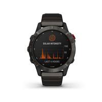 Garmin fenix® 6 Pro Solar GPS Smartwatch 47mm Carbon Gray Titanium DLC - Front_Zoom