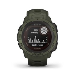 Garmin - Instinct Solar Tactical GPS Smartwatch 45mm Fiber-Reinforced Polymer - Moss - Front_Zoom