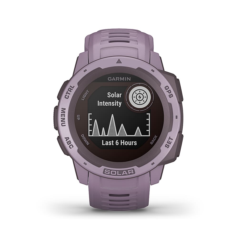 Front. Garmin - Instinct Solar Smartwatch 45mm Fiber-Reinforced Polymer - Orchid.