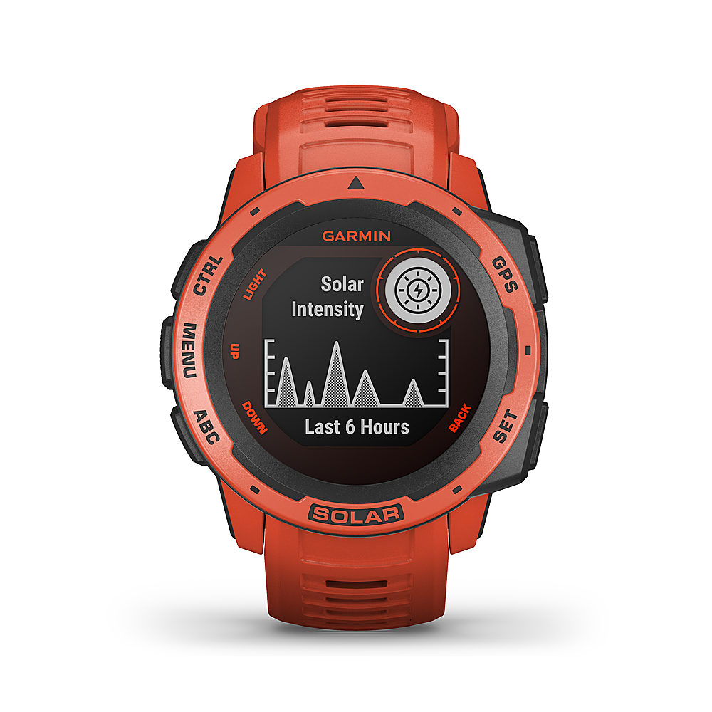 Garmin - Instinct Solar Smartwatch 33mm Fiber-Reinforced Polymer - Flame Red