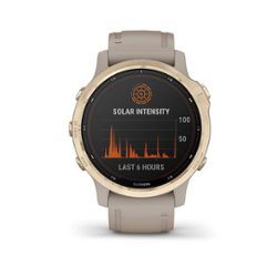 Garmin - fēnix 6S Pro Solar GPS Smartwatch 42mm Fiber-Reinforced Polymer - Light Gold - Front_Zoom