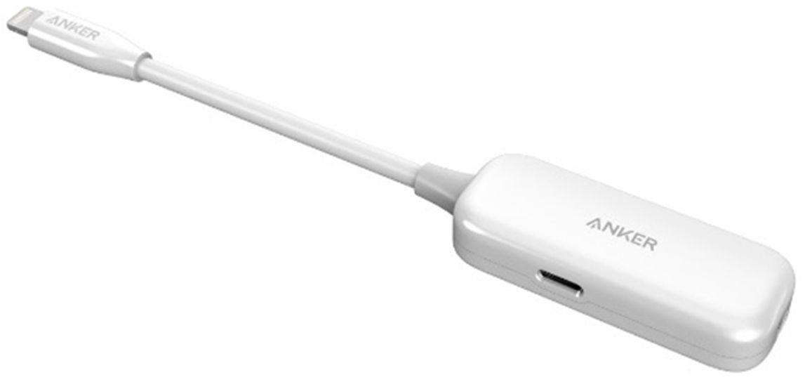 Anker - Lightning to 3.5mm Audio Adapter and Pass Through Charging - White