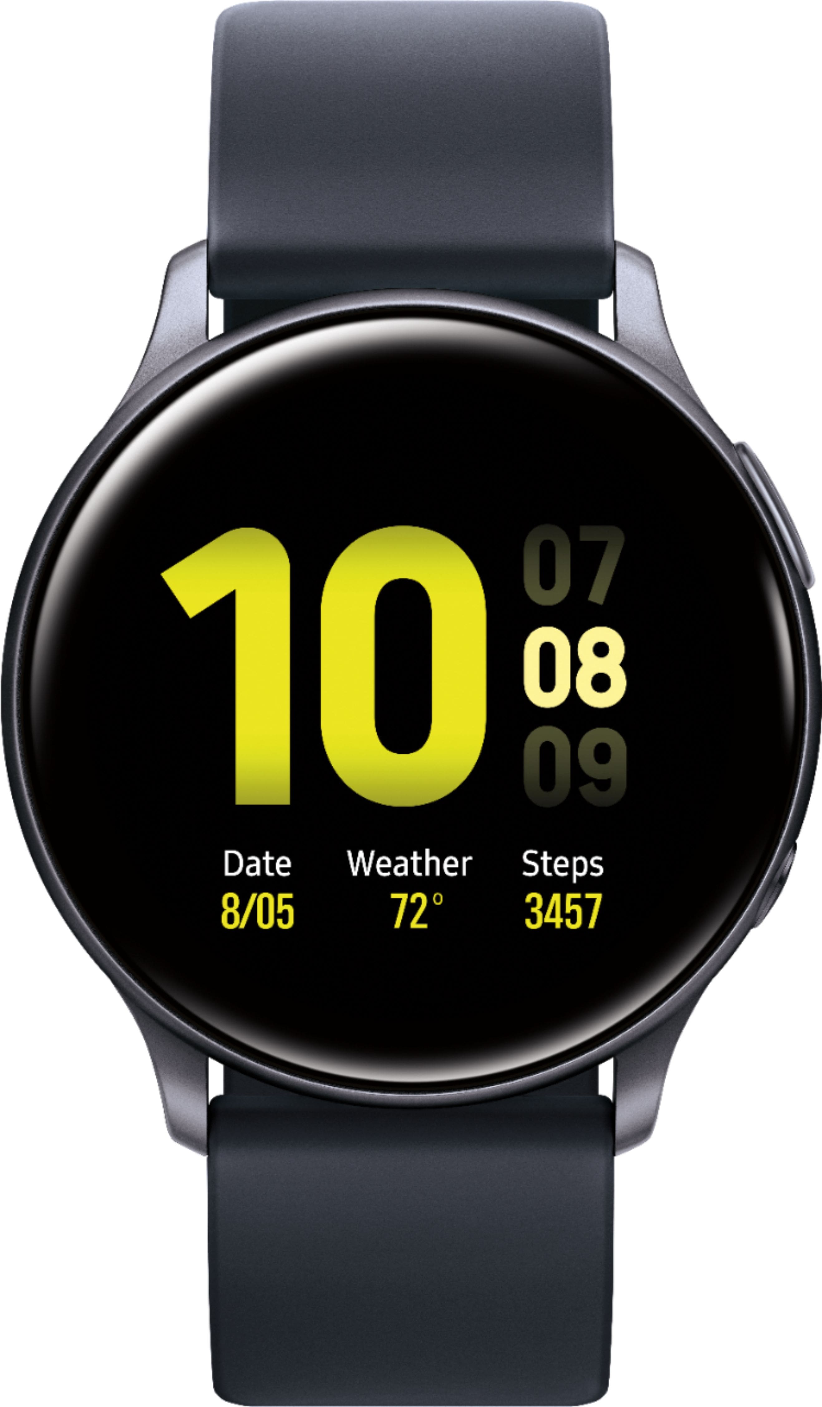 Samsung - Geek Squad Certified Refurbished Galaxy Watch Active2 Smartwatch 40mm Aluminum - Aqua Black - (2019) - Front_Zoom