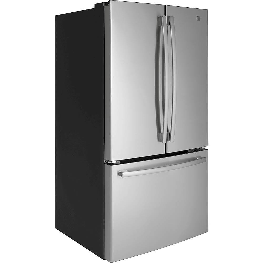 Angle View: Fisher & Paykel - 36-In 18.9 cu ft Freestanding Quad Door Refrigerator in Stainless Steel - Stainless steel