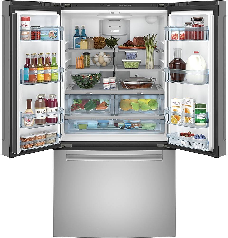 Best Buy: Haier 27.0 Cu. Ft. French Door Refrigerator Stainless Steel ...