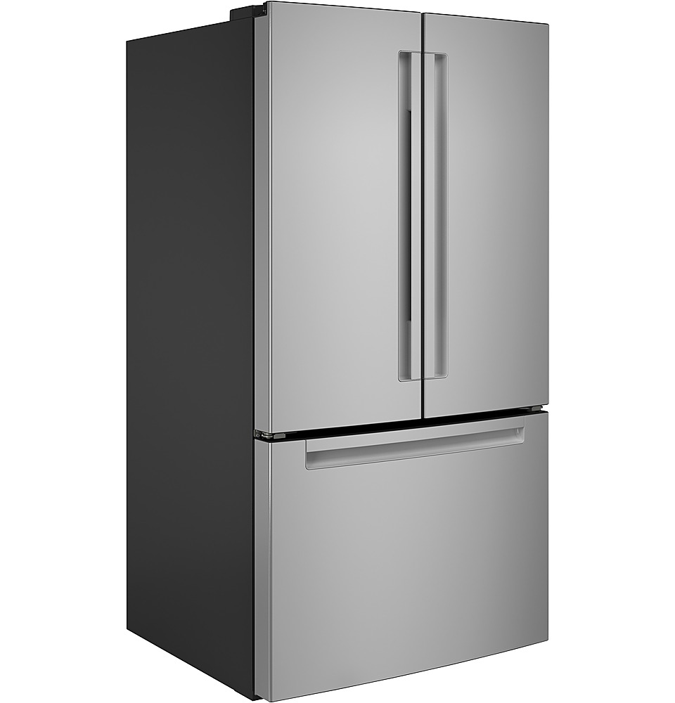 Angle View: Haier - 27.0 Cu. Ft. French Door Refrigerator - Stainless steel