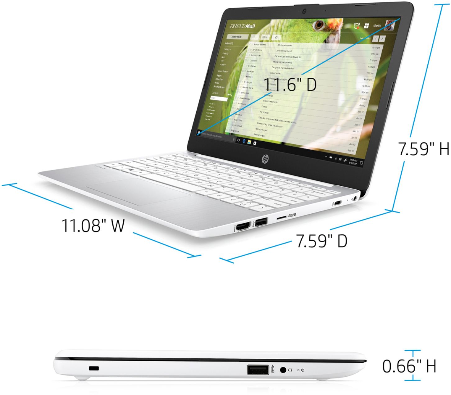Hp Stream 11 6 Laptop Intel Celeron 4gb Memory 64gb Emmc Flash Memory Diamond White 11 Ak0012dx Best Buy