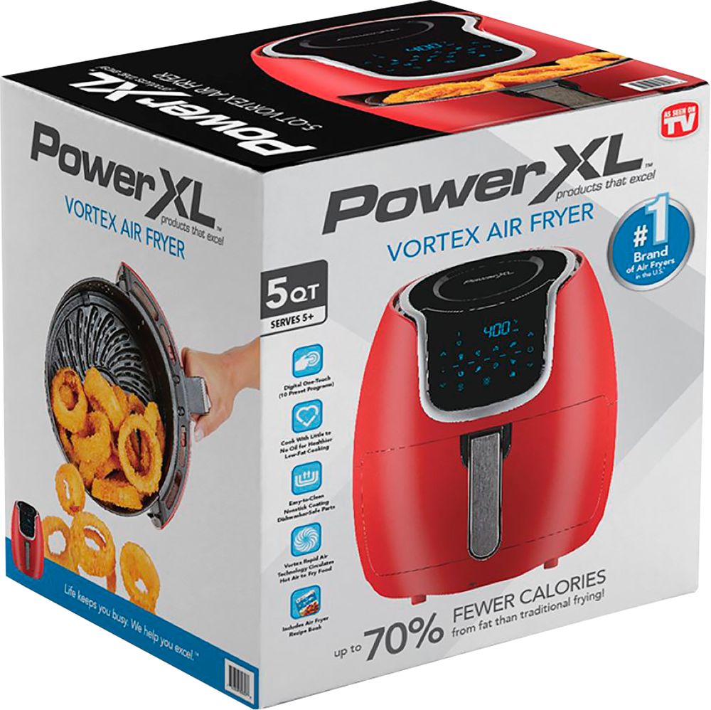 PowerXL 5qt Digital Hot Air Fryer Red