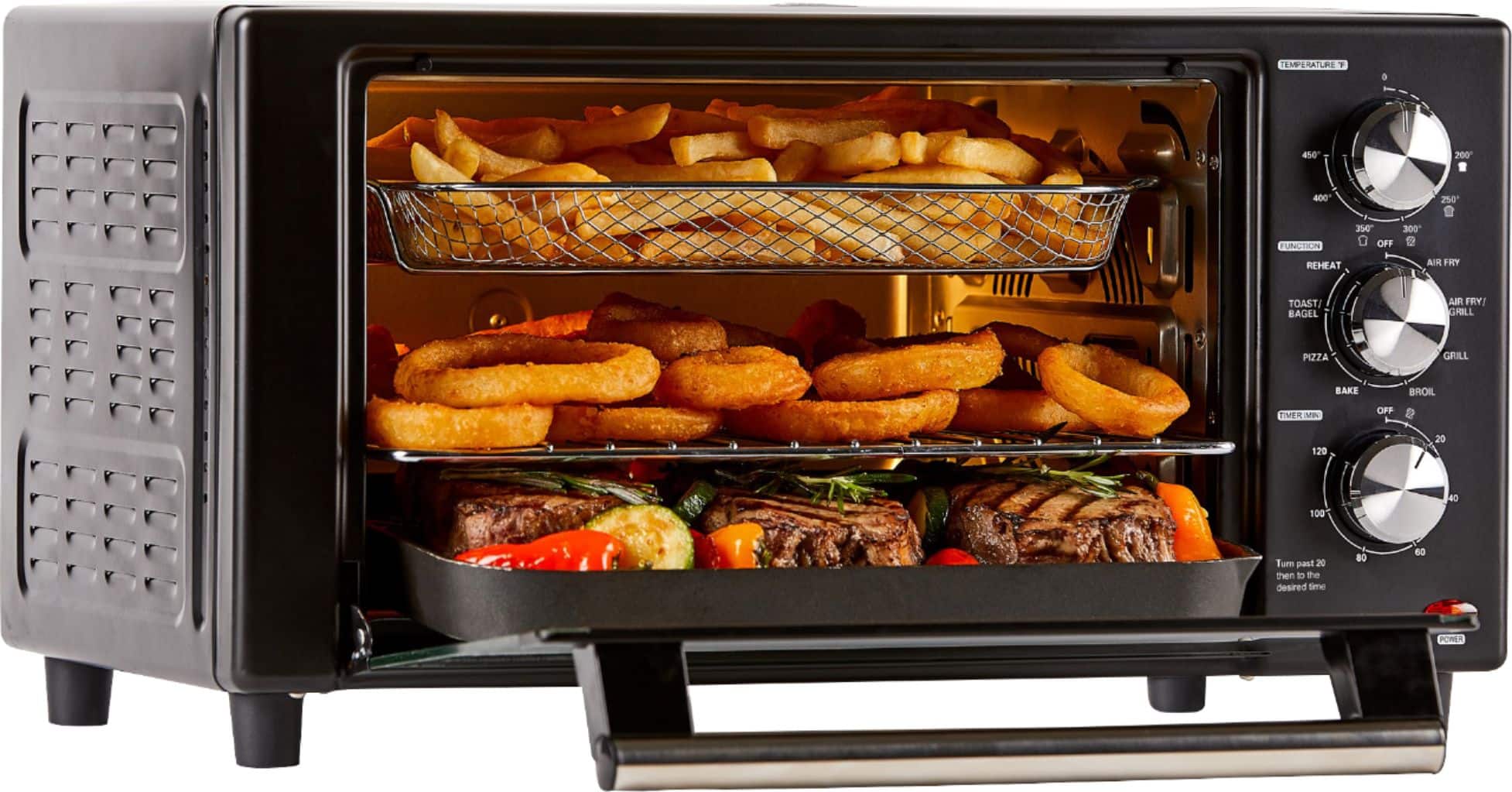 Angle. PowerXL - Toaster Oven - Black.