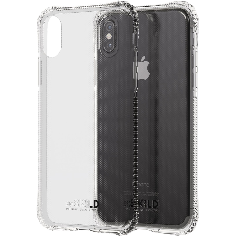 Angle View: SoSkild - Absorb Back Case for Apple® iPhone® X and XS - Transparent