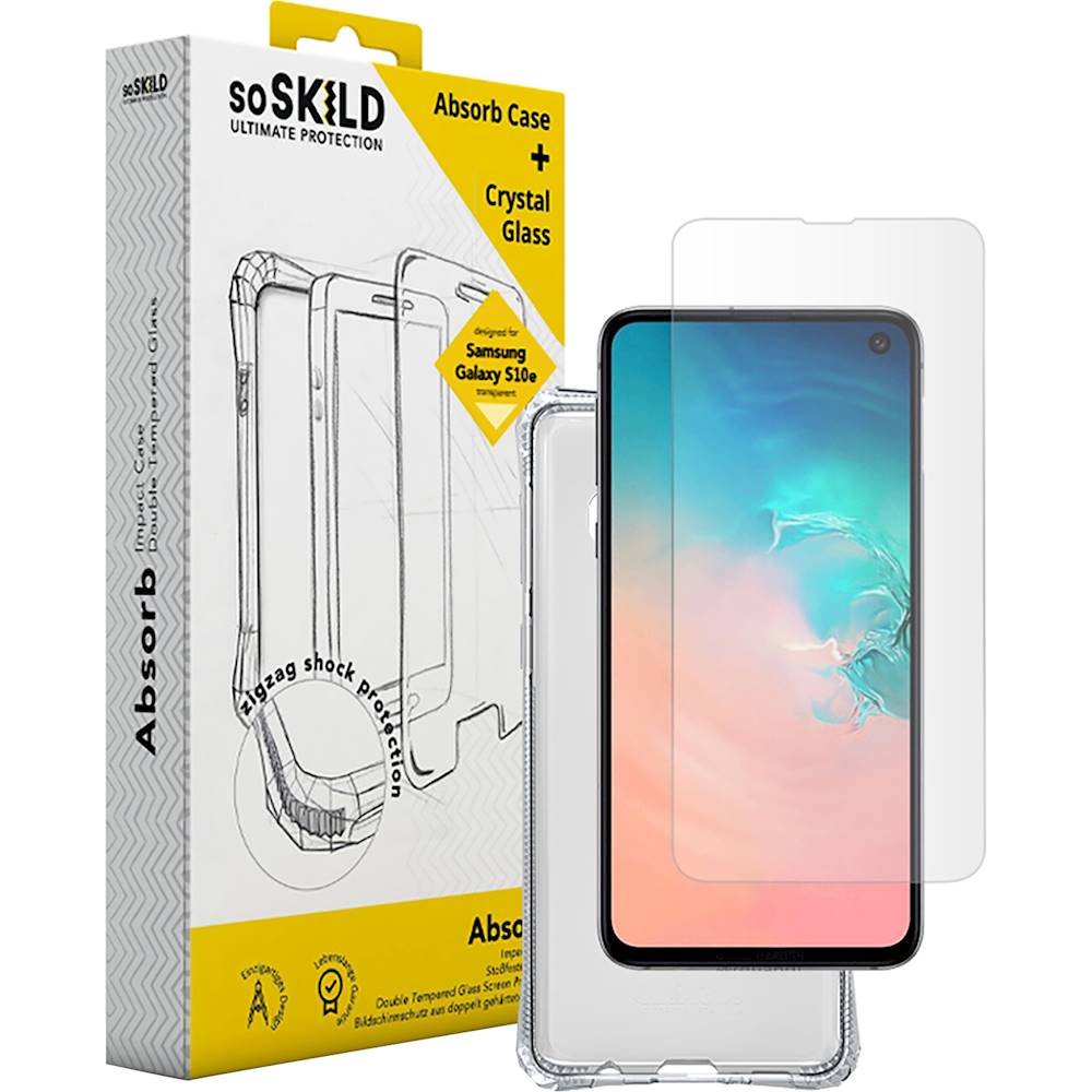 Best Buy: SoSkild Case with Glass Screen Protector for Samsung Galaxy S10 Lite Transparent
