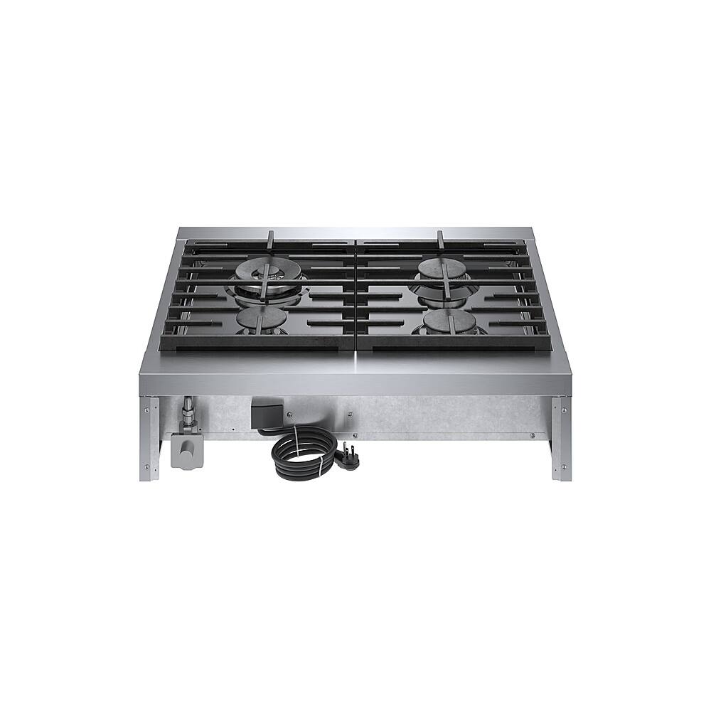 Alt View 11. Bosch - 800 Series 30" Built-In Gas Cooktop with 4 Burners including 18,000 BTU Burner - Silver.