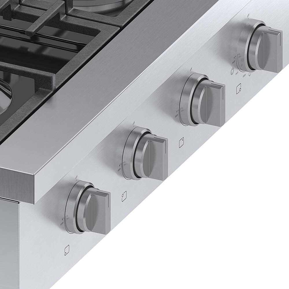 Alt View 13. Bosch - 800 Series 30" Built-In Gas Cooktop with 4 Burners including 18,000 BTU Burner - Silver.