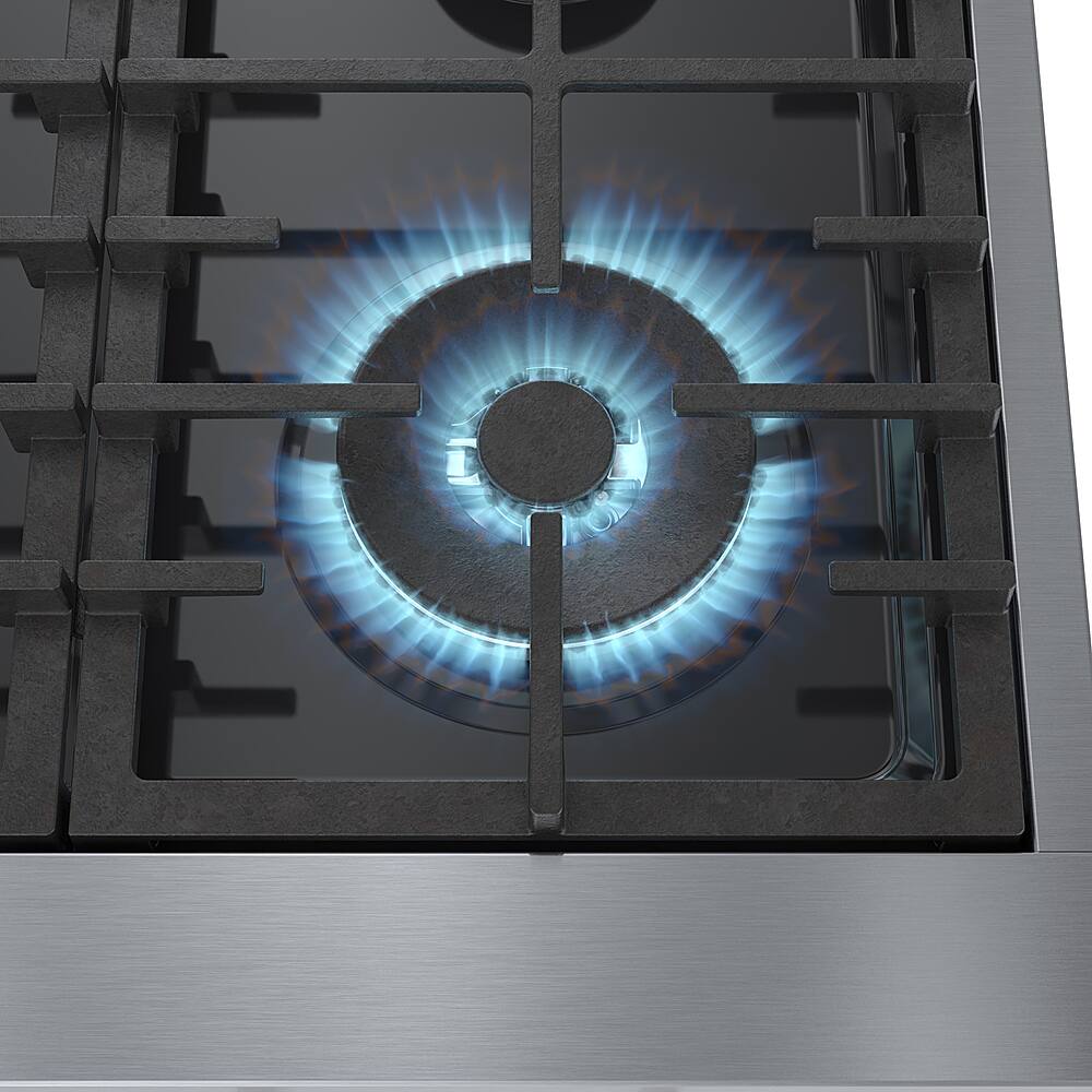 Alt View 19. Bosch - 800 Series 30" Built-In Gas Cooktop with 4 Burners including 18,000 BTU Burner - Silver.