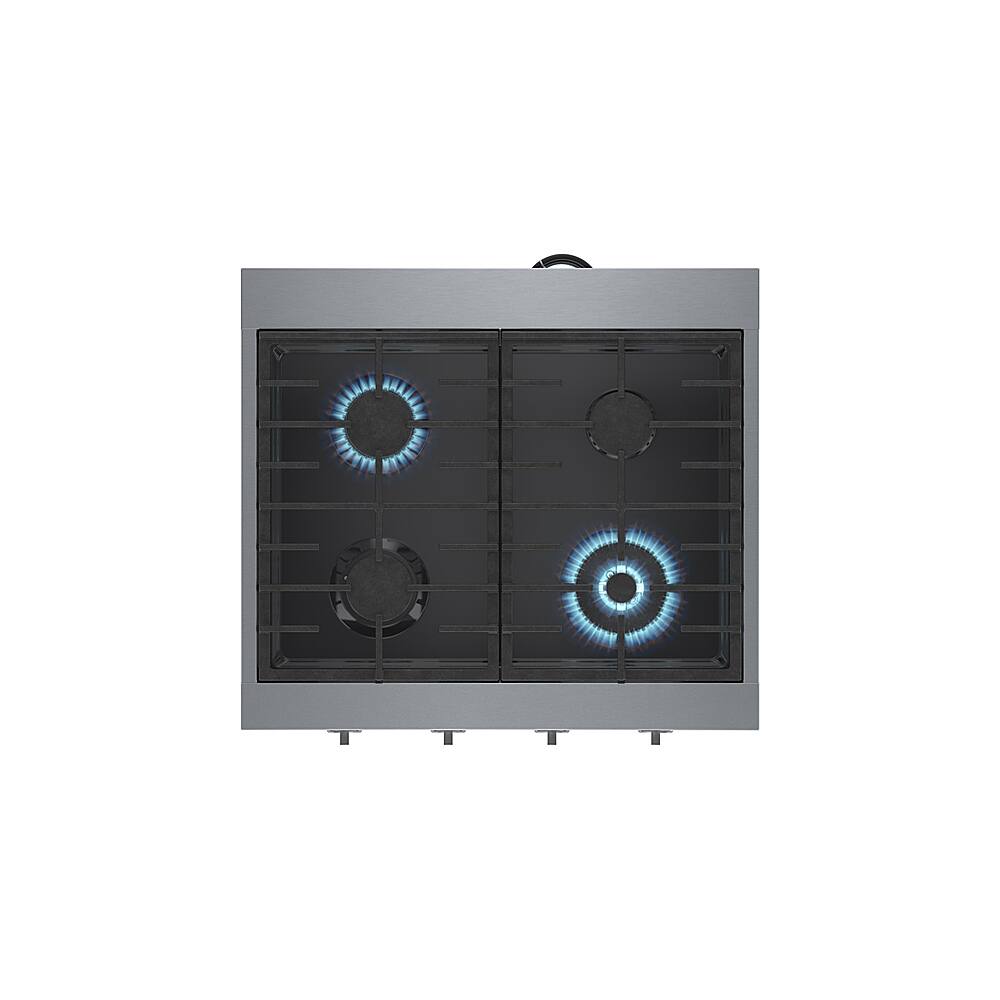 Alt View 15. Bosch - 800 Series 30" Built-In Gas Cooktop with 4 Burners including 18,000 BTU Burner - Silver.
