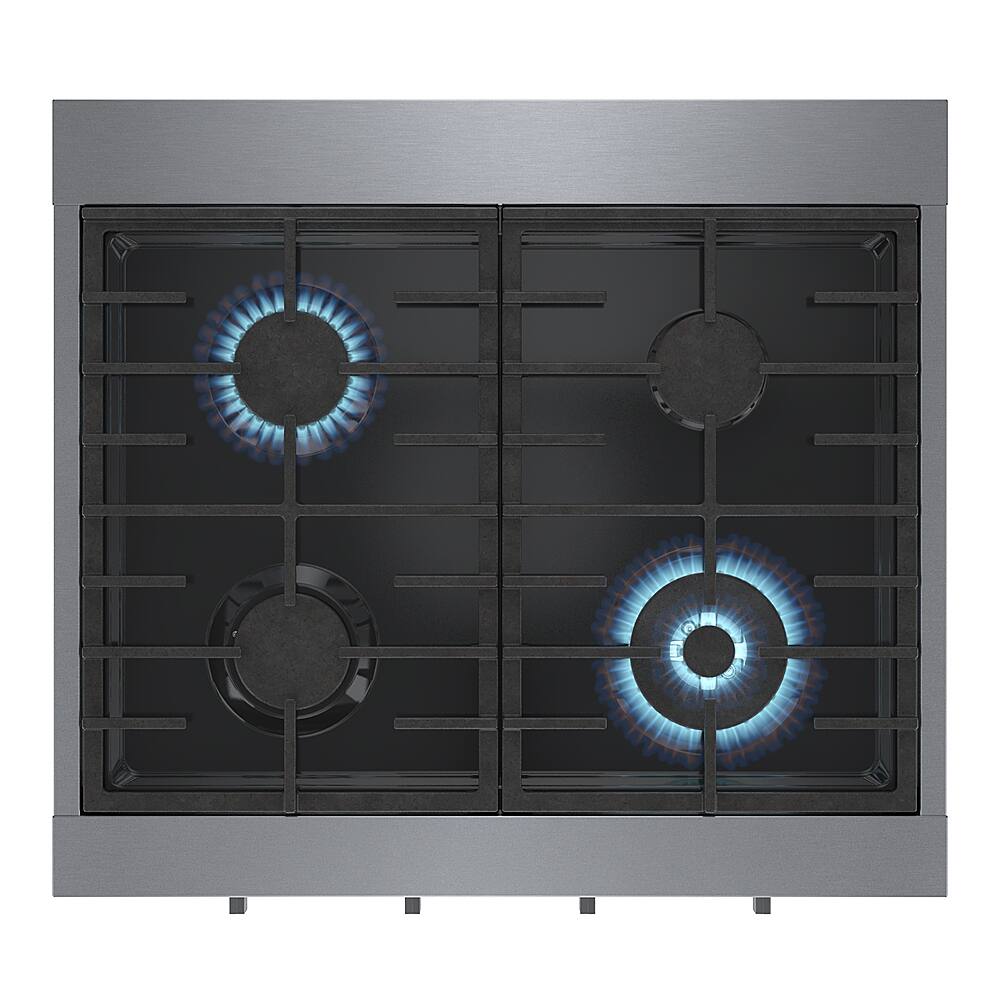 Alt View 16. Bosch - 800 Series 30" Built-In Gas Cooktop with 4 Burners including 18,000 BTU Burner - Silver.