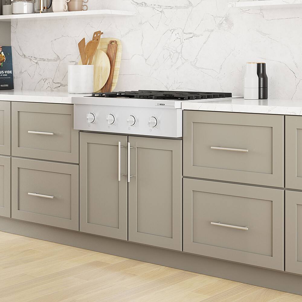 Alt View 24. Bosch - 800 Series 30" Built-In Gas Cooktop with 4 Burners including 18,000 BTU Burner - Silver.