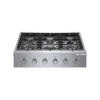 Bosch - 800 Series 36" Built-In Gas Cooktop with 4 Burners and 2 Dual Flame Burners - Silver - Front_Zoom