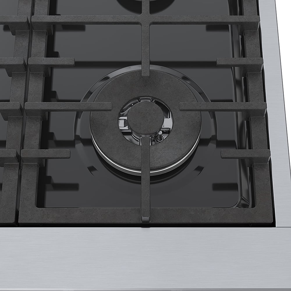 Alt View 12. Bosch - 800 Series 36" Built-In Gas Cooktop with 4 Burners and 2 Dual Flame Burners - Silver.