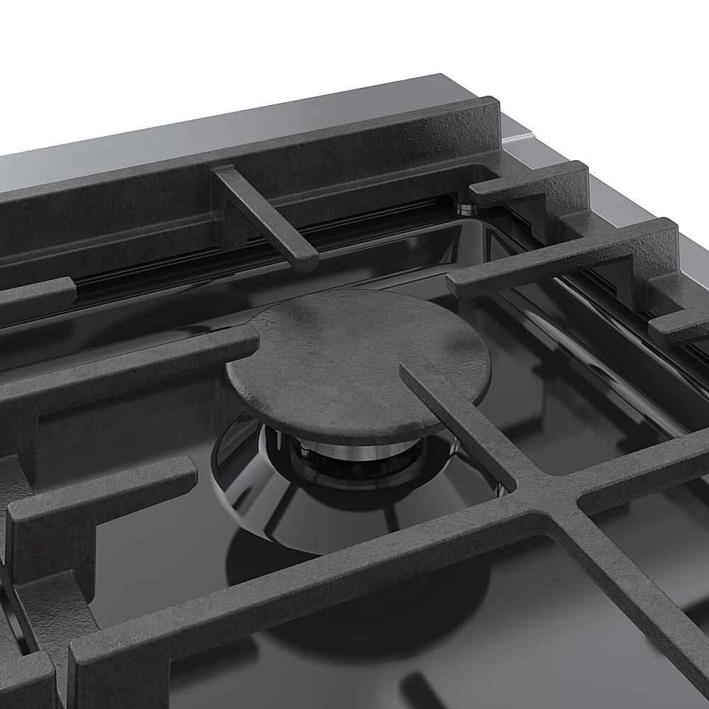 Alt View 14. Bosch - 800 Series 36" Built-In Gas Cooktop with 4 Burners and 2 Dual Flame Burners - Silver.