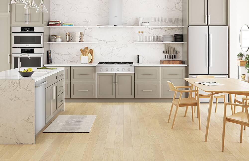 Alt View 26. Bosch - 800 Series 36" Built-In Gas Cooktop with 4 Burners and 2 Dual Flame Burners - Silver.