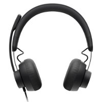 Logitech - Zone Wired Noise Cancelling Headset - For Microsoft Teams - Black - Front_Zoom