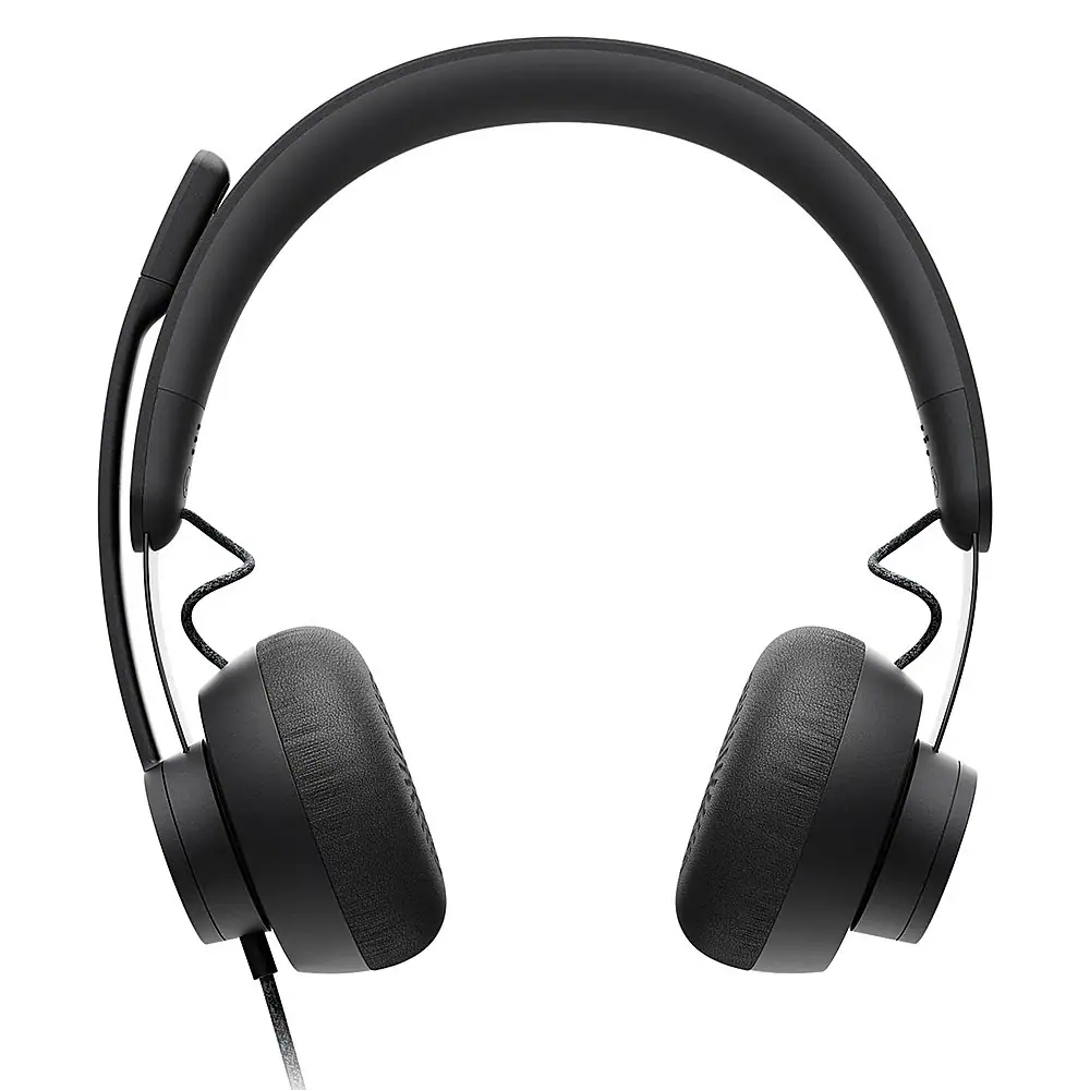 Front. Logitech - Zone Wired Noise Cancelling Headset for Microsoft Teams - Graphite.