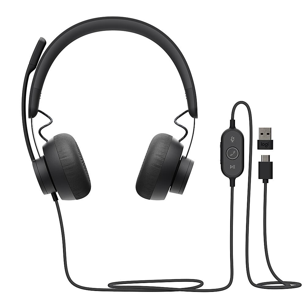 Alt View 11. Logitech - Zone Wired Noise Cancelling Headset for Microsoft Teams - Graphite.