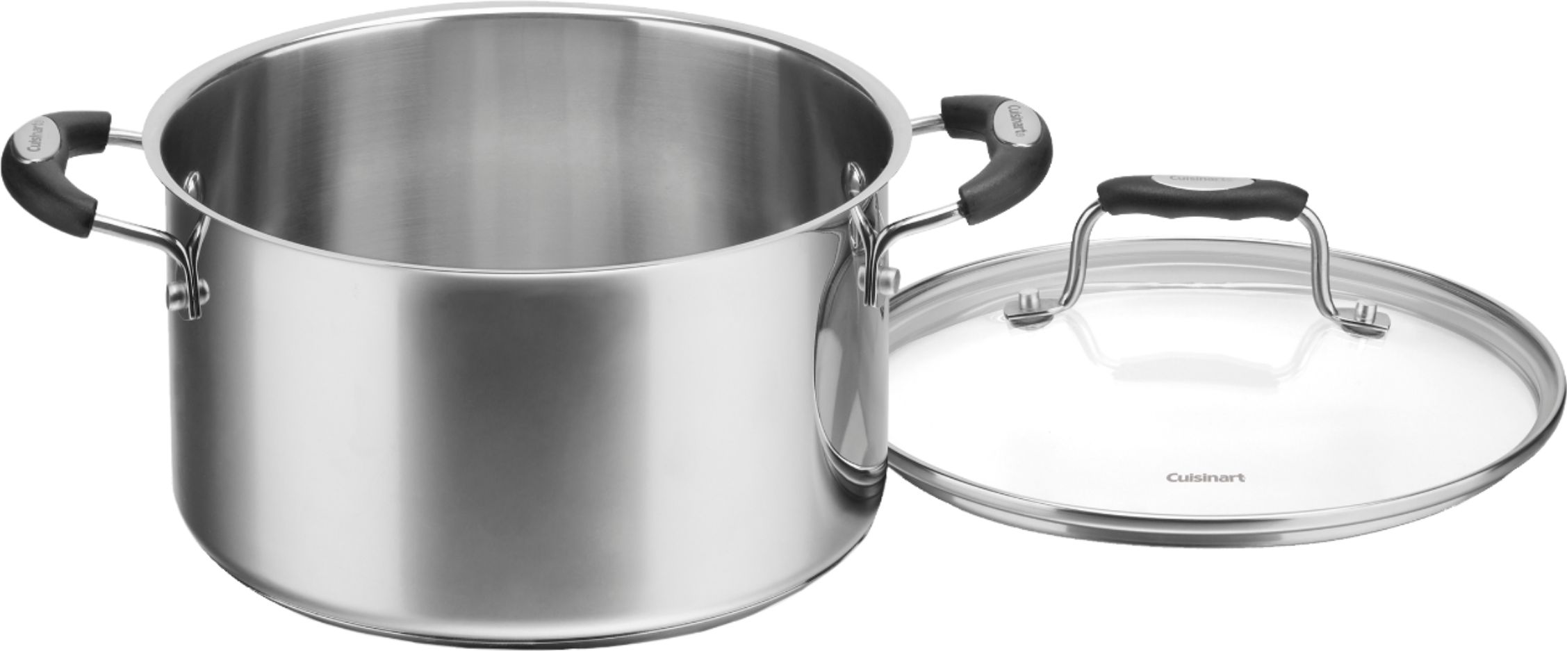 8 pcs Cuisinart Stainless Steel Pots and Pans Glass Lids Stock Pot Sauté  Skillet
