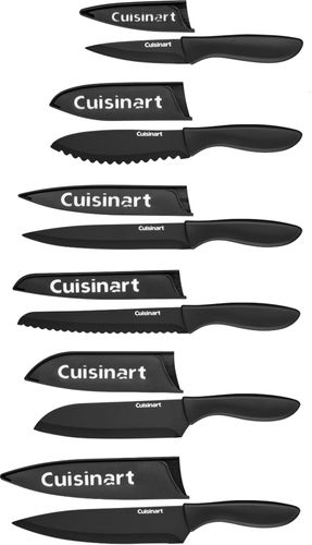 Cuisinart - 12-Piece Knife Set with Ceramic coated stainless Steel blades - Matte Black