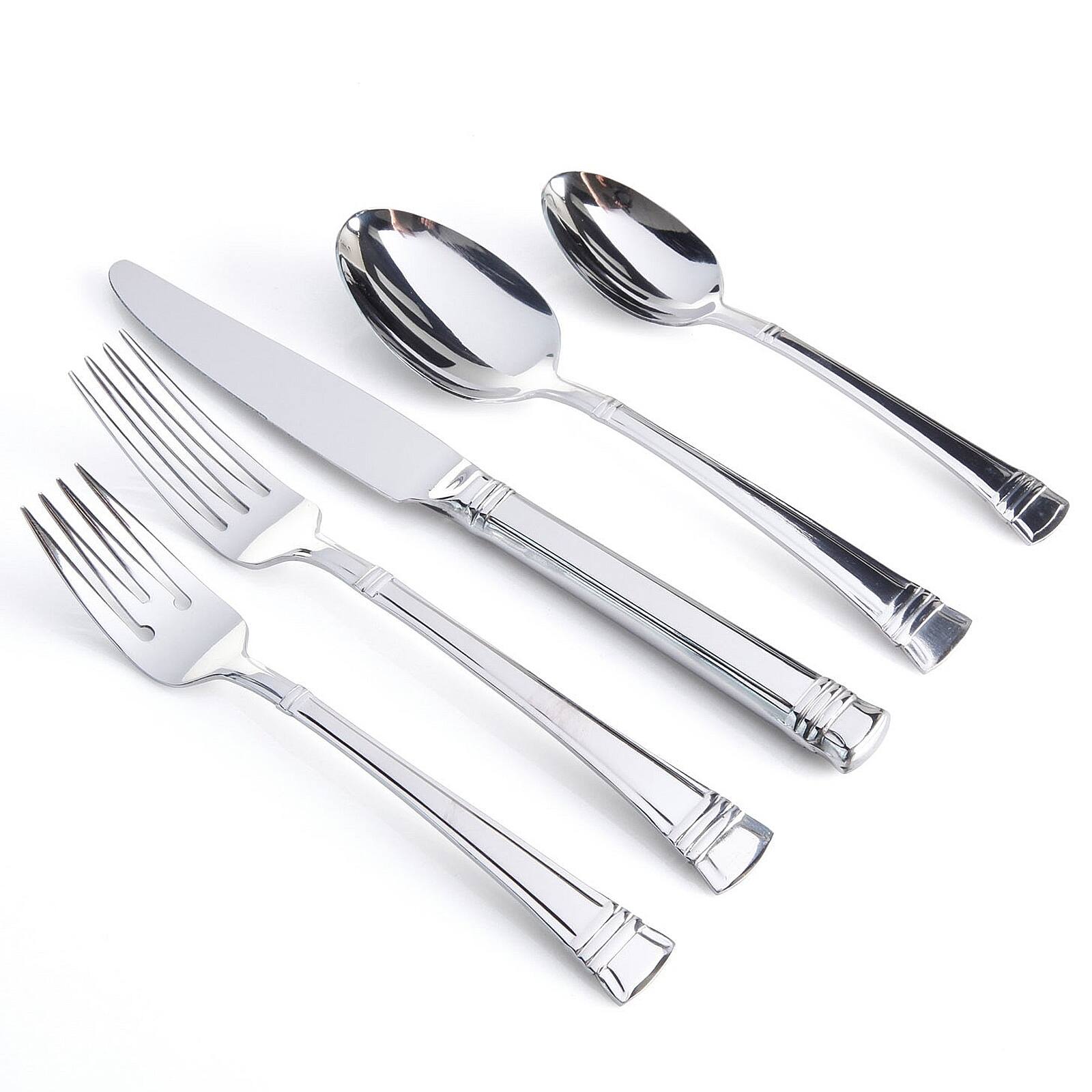 Alt View 1. Gibson - Gibson Cordell 20 Piece Flatware Set - Silver.