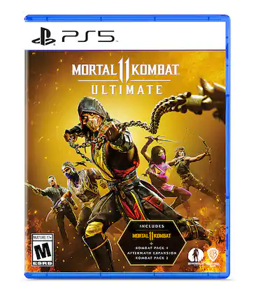 PS5 Mortal Kombat Ultimate Mature 17+ M ESRB Includes Mortal Kombat + Kombat Pack 1 + Aftermath Expansion + Kombat Pack 2 Warner Bros Non-DreamWorks LM Harner Bros. - M (Mature 17+)