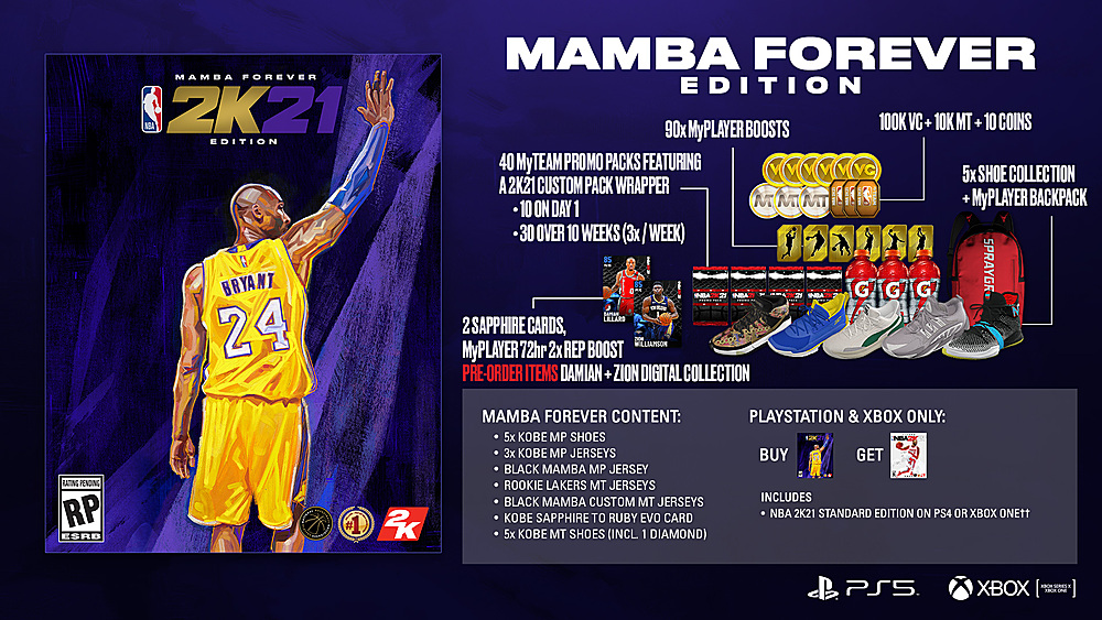 NBA 2K21 on Sale For $9.59, Mamba Forever Edition $24.99 on Steam