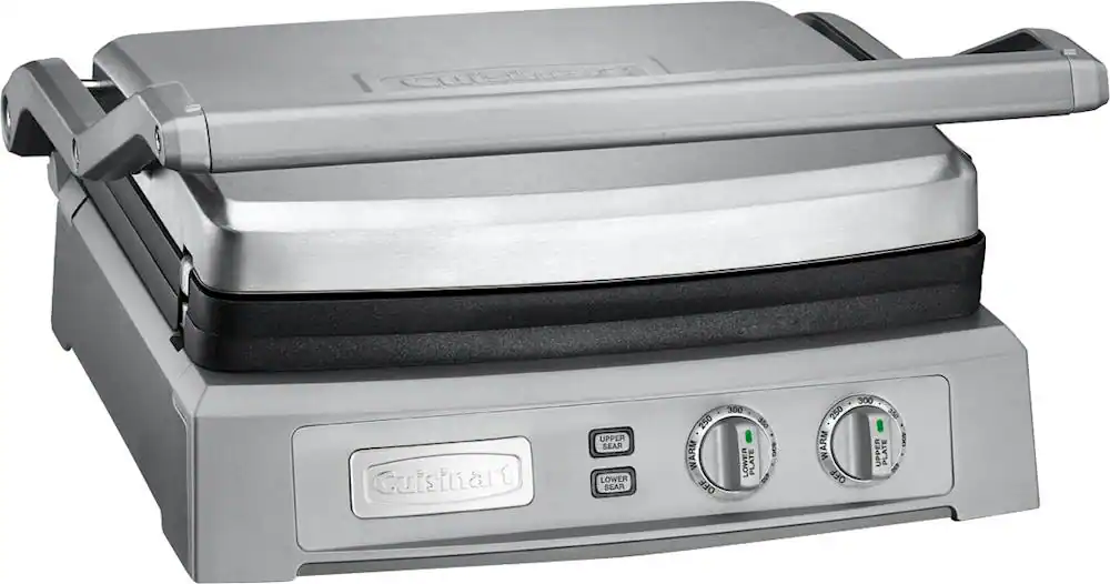 Angle. Cuisinart - Griddler Deluxe Electric Griddle - Stainless Steel.