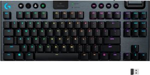 Logitech - G915 LIGHTSPEED TKL Wireless Mechanical GL Clicky Switch Gaming Keyboard with RBG Backlighting - Black - Front_Zoom