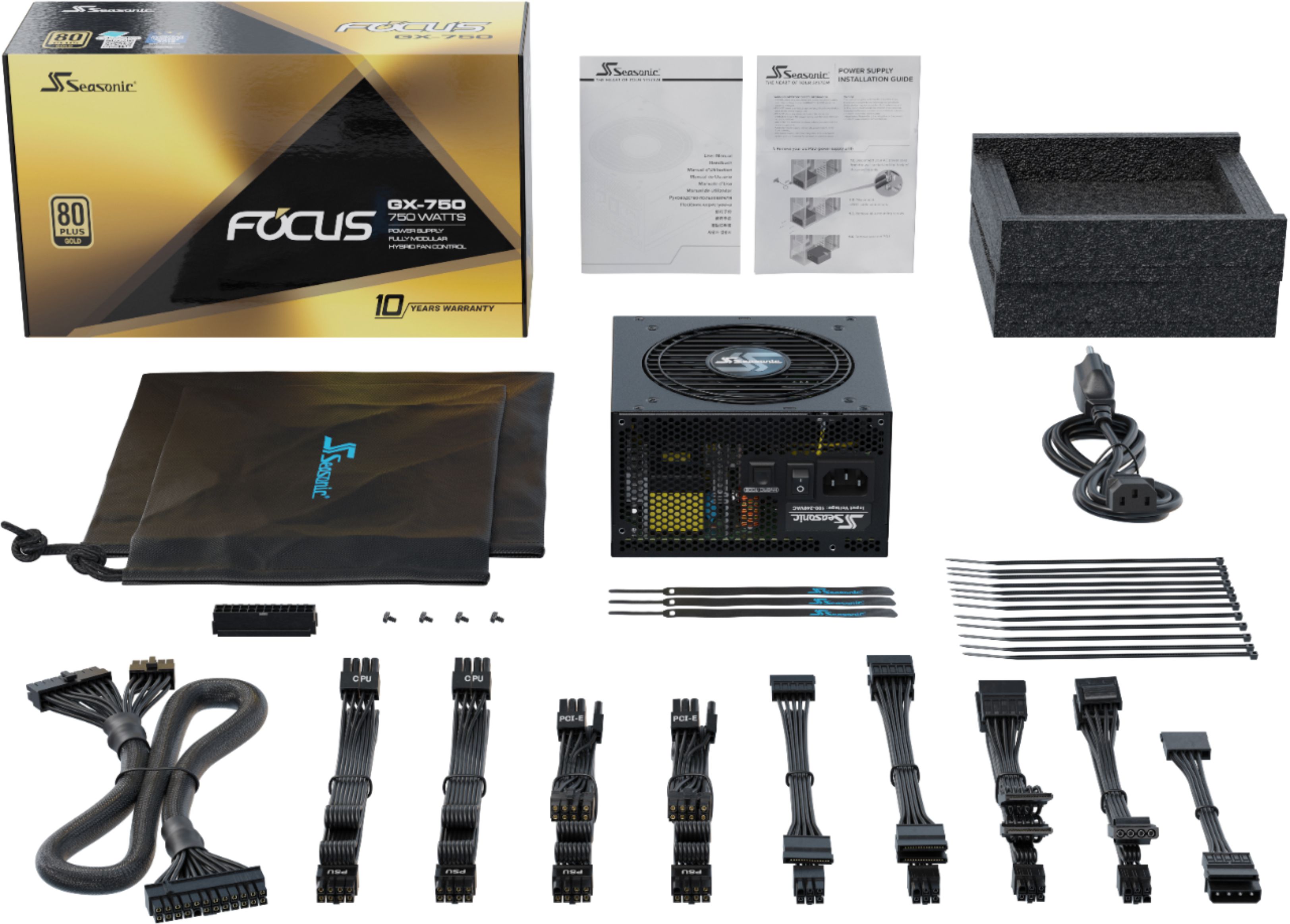 SeaSonic FOCUS GX 750 W 80+ Gold Certified Fully Modular ATX Power Supply  (FOCUS-GX-750) - PCPartPicker