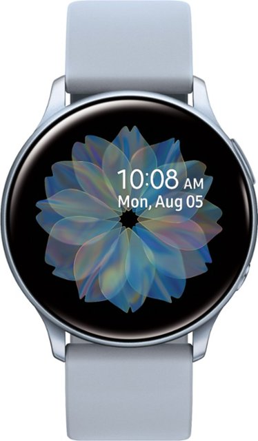 Front Zoom. Samsung - Geek Squad Certified Refurbished Galaxy Watch Active2 Smartwatch 40mm Aluminum - Cloud Silver.