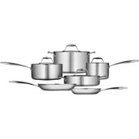 Tramontina - Gourmet Tri-Ply Clad 10-Piece Cookware Set - Stainless Steel - Angle_Zoom