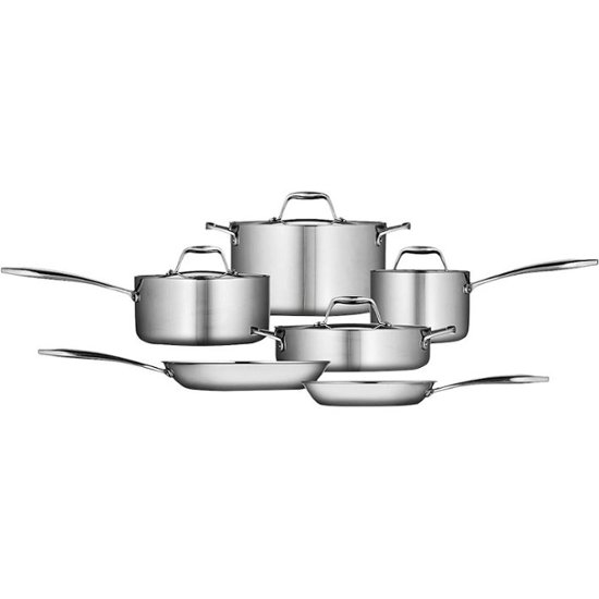 Tramontina Gourmet Tri-Ply Clad 10 Piece Cookware Set, Grey