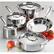 Alt View Zoom 13. Tramontina - Gourmet Tri-Ply Clad 10-Piece Cookware Set - Stainless Steel.