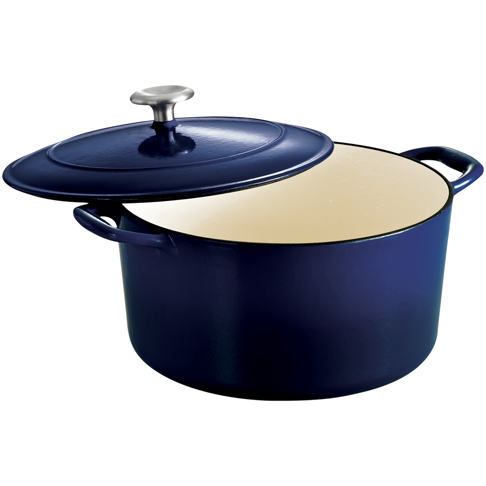 Tramontina Enameled Cast Iron 7-Qt. Covered Round Dutch Oven, Latte