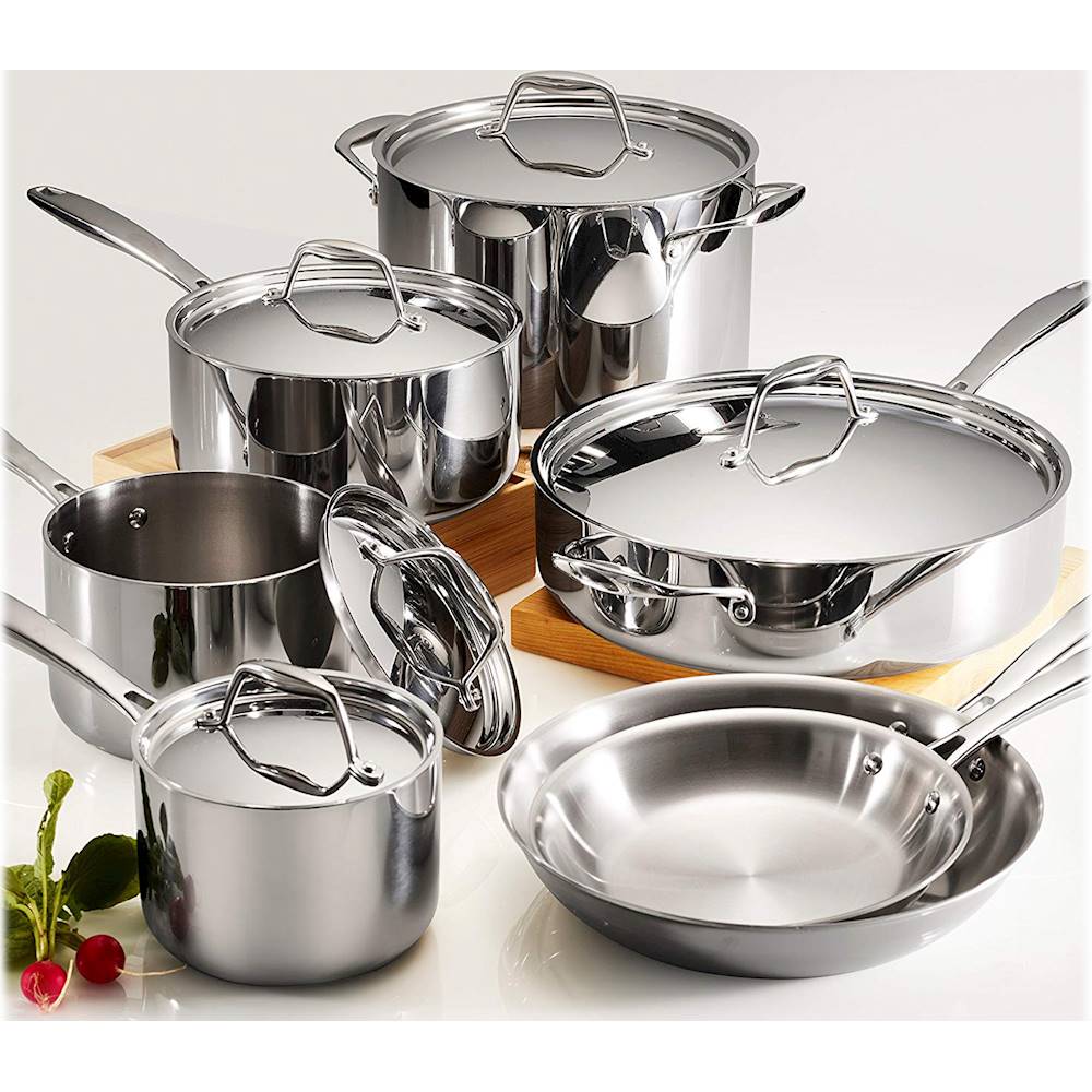 Tramontina 12-Piece Tri-Ply Clad Stainless Steel Cookware Set, with Glass  Lids - AliExpress