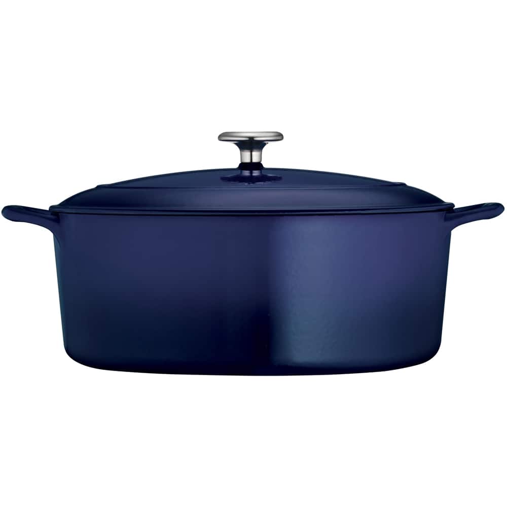 Angle Zoom. Tramontina - Gourmet 7-Quart Covered Dutch Oven - Gradated Cobalt.