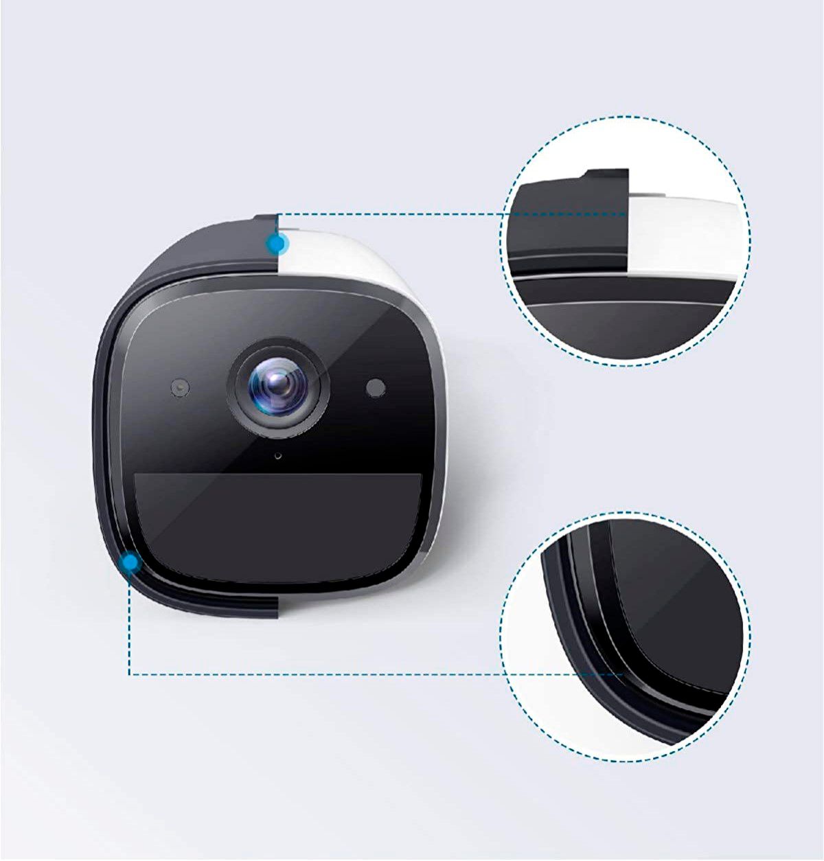 Left View: eufy Security - Silicone Skin for eufyCam 1 and 2/2 Pro (2-Pack) - Black